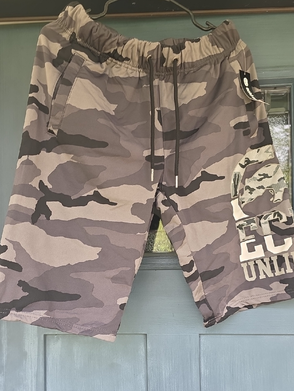 Ecko Men's Gray Camo Drawstring Shorts